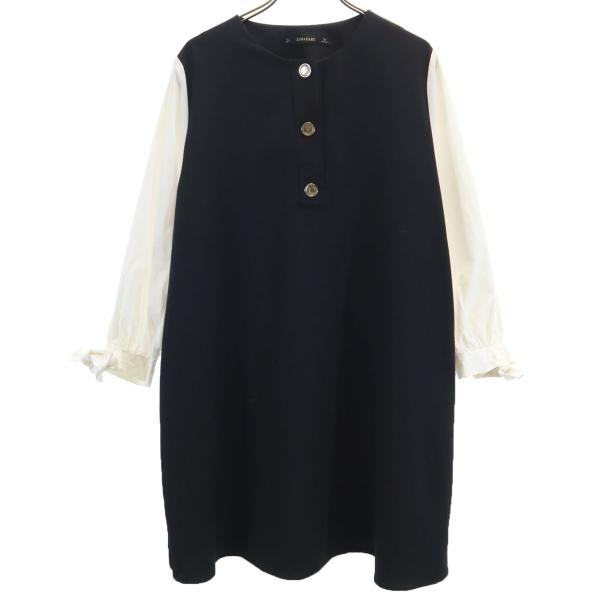ZARA BASIC ザラベーシック 長袖 ワンピース L ブラック レディース 古着 中古