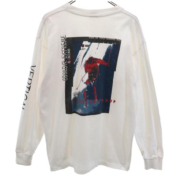 SDI 90s オールド カナダ製 バックプリント 長袖 Tシャツ L ホワイト ロンT メンズ 古...