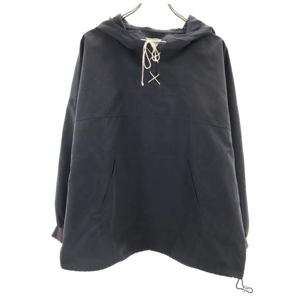 n'Or LABEL ノアールレーベル 長袖 レースアップ パーカー F ネイビー レディース 古着...