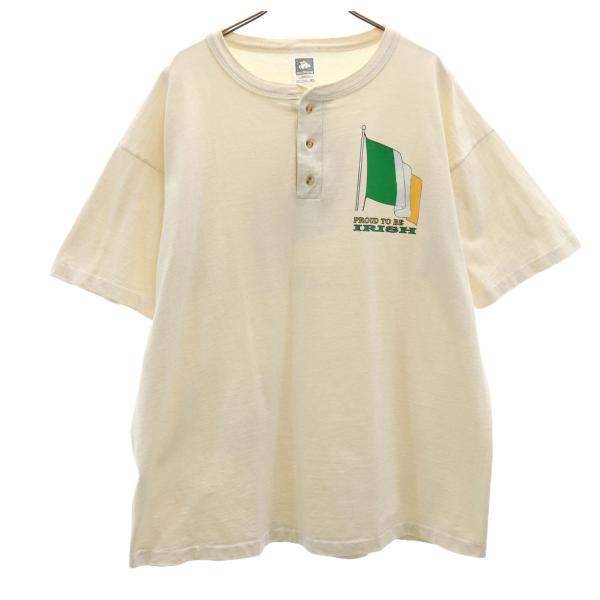 COTTON DELUXE コットンデラックス 90s USA製 オールド メッセージ 半袖 ヘンリ...
