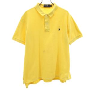 Polo by Ralph Lauren ポロバイラルフローレン 半袖 ポロシャツ L イエロー 鹿の子 メンズ 古着 中古