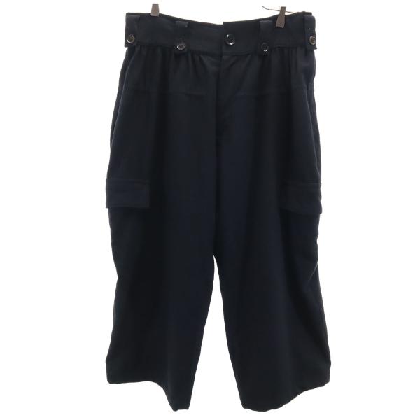 Y's ワイズ 日本製 ウール 3/4丈 カーゴパンツ 3 ブラック ヨウジヤマモト ユニセックス ...