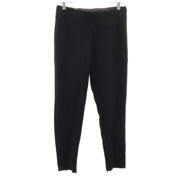 ZARA BASIC ザラベーシック フェイクスエード パンツ L ブラック レディース 古着 中古