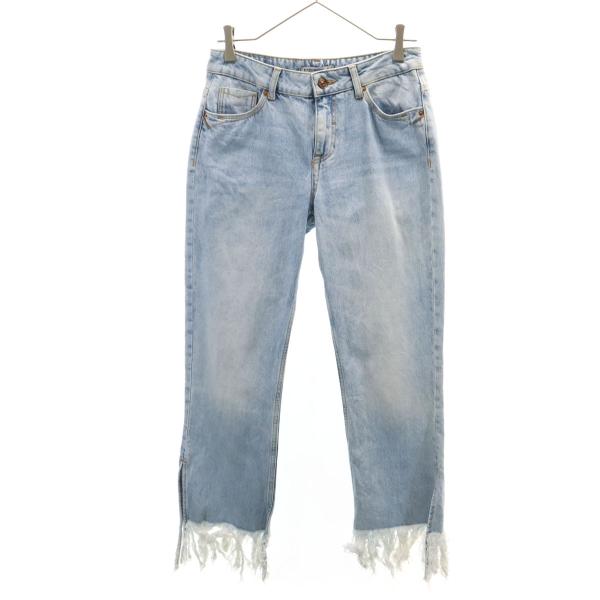 ZARA BASIC ザラベーシック デニムパンツ USA4 ジーンズ フリンジ レディース 古着 ...