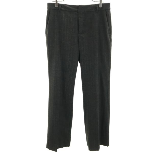 ZARA BASIC ザラベーシック スペイン製 ヘリンボーン スラックスパンツ 40 チャコール ...