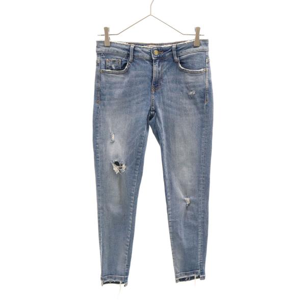 ZARA BASIC ザラベーシック スキニーデニムパンツ 2 クロップド丈 ジーンズ ストレッチ ...