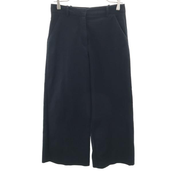 ZARA BASIC ザラベーシック クロップド ワイドパンツ XS ブラック レディース 古着 中...