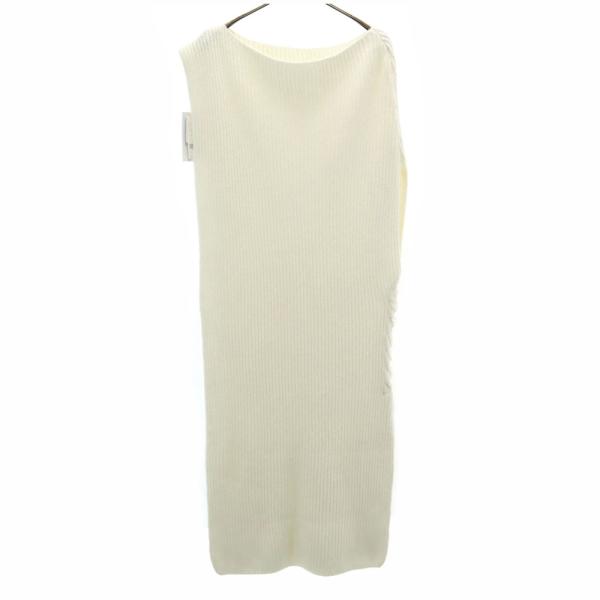 未使用 アメリ ヴィンテージ ロング ニットベスト F アイボリー レディース 古着 中古