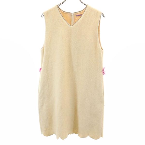 SueUNDERCOVER スーアンダーカバー 日本製 ウールブレンド ノースリーブ Vネック ミニ...