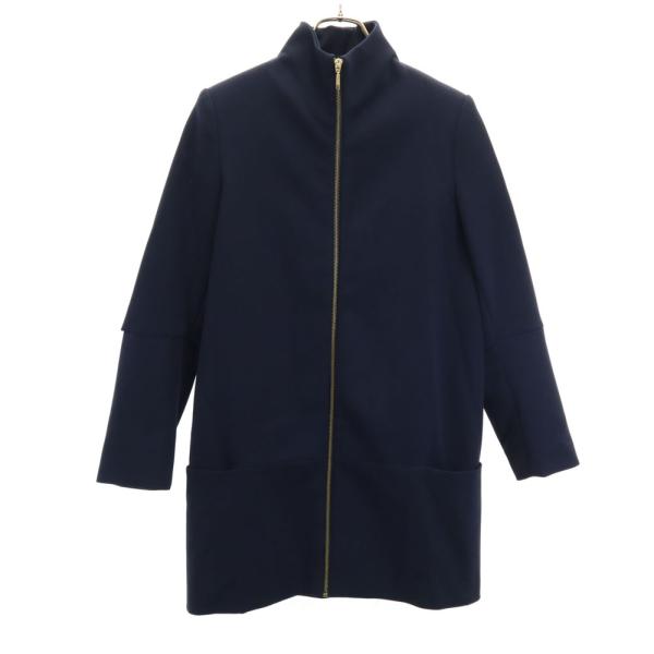 ZARA BASIC ザラベーシック 長袖 コート S ネイビー系 レディース 古着 中古