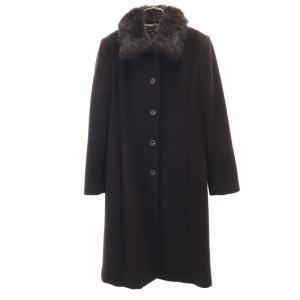 RALPH LAUREN ラルフローレン 日本製 ステンカラーコート 7 ブラウン レディース 古着 中古