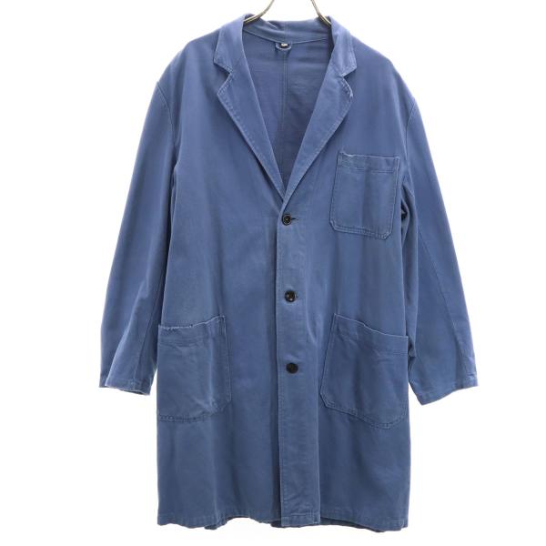 EURO WORK ユーロワーク 70s 80s ヴィンテージ チェスターコート 48 ネイビー系 ...