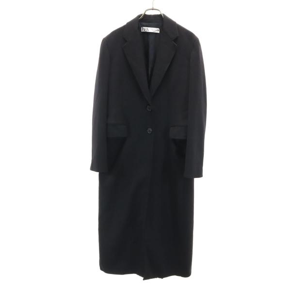 ZARA ザラ ウールブレンド コート M ブラック レディース 古着 中古