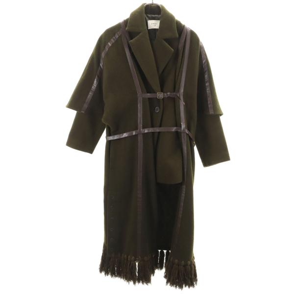 AMERI UNDRESSED アメリ 3WAY ブランケット ウールコート F カーキ レディース...