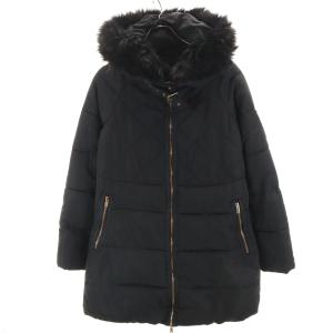 ザラ ZARA TRF ボリュームファーフード付き中綿ジャケット 黒 ブラック ZARA（ザラ） ZARA trf collection 中綿 ジャケット ハーフコート
