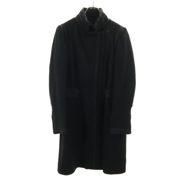 ZARA WOMAN ザラウーマン ウールブレンド スタンドカラー ロングコート M ブラック レデ...