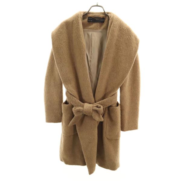 ZARA BASIC ザラベーシック ジャギー ロングコート S ベージュ レディース 古着 中古