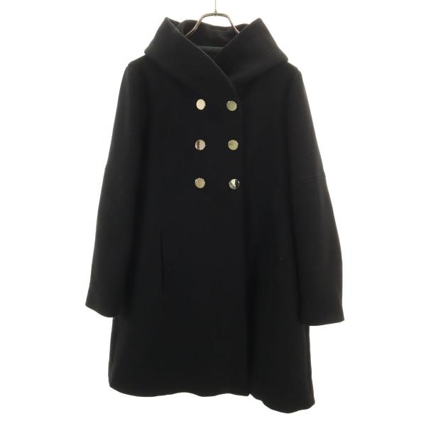 ZARA ザラ ウールブレンド コート M ブラック レディース 古着 中古