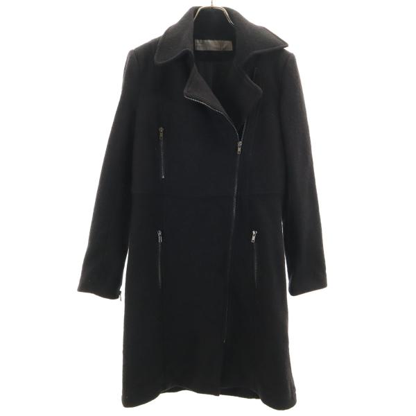 ZARA BASIC ザラベーシック ウールブレンド コート M ブラック レディース 古着 中古