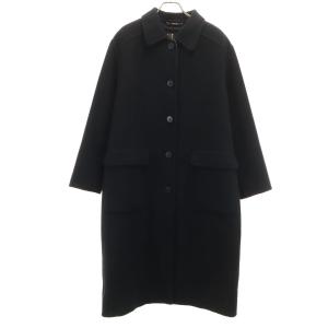 DAKS ダックス 日本製 ウール ステンカラーコート 7AR ブラック レディース 古着 中古