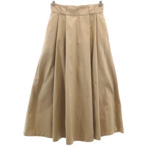 Danton ダントン ロング丈 タック チノ スカート 34 ベージュ レディース 古着 中古