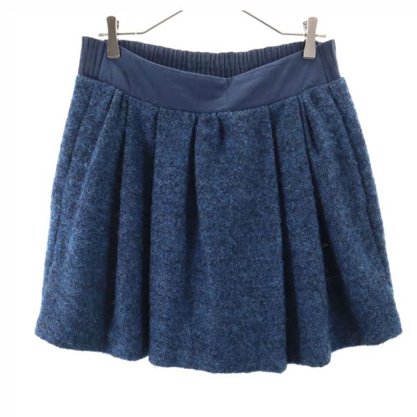 SEE BY CHLOE シーバイクロエ ウールブレンド ミニスカート 40 ネイビー ウエストゴム...
