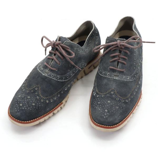 COLE HAAN コールハーン ゼログランド ウィング オックスフォード スエード レザーシューズ...