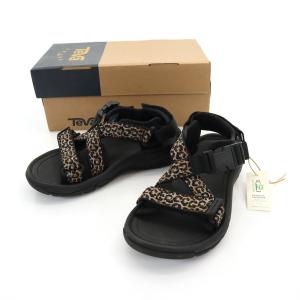 Teva テバ Ray BEAMS レイビームス別注 ハリケーン レオパード柄 スポーツサンダル 22 ブラック ヒョウ柄 箱付き レディース 古着 中古