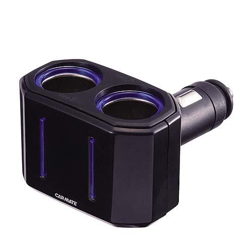 シガーソケット 増設 カーメイト CT779 ダイレクト2連首振りソケット 黒  シガーソケット 2...