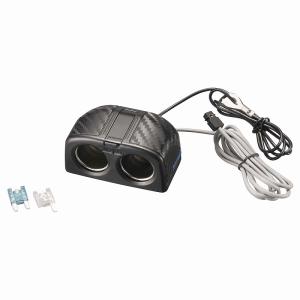 シガーソケット 2連 増設 カーメイト 車 電源 CZ493 ヒューズ電源 増設ソケット 2口 ミニ平型ヒューズ用 carmate (P07)