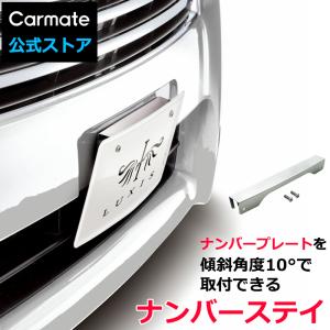 ドレスアップパーツ カーメイト LS365 LUXIS ナンバースティ SUS R2000 ラグジス ナンバープレート フレーム ボルト2本付 carmate (P07)｜carmate