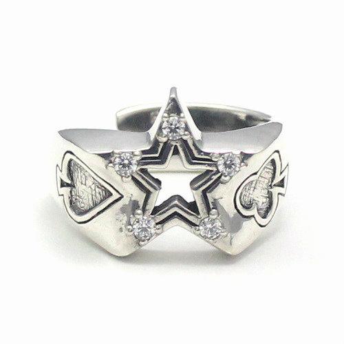 五芒星 ペンタグラム 星 スター リング 指輪 シルバー９２５ アクセサリー お守り goodvib...
