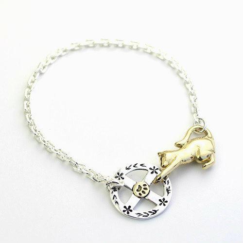 ネコ ねこ 猫 キャット シルバー９２５ チェーン ブレスレット アクセサリー goodvibrat...