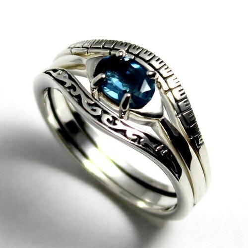 プロビデンスの目 ホルスの目 フリーメイソン ロンドンブルートパーズ リング 指輪 シルバー９２５ ...