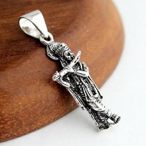 【新品】クリシュナ神シルバーペンダントヘッド＋ステンレスチェーン♡おまけ付 クリシュナ インド ヒンドゥー教 神様 お守り 開運 ペンダントトップ