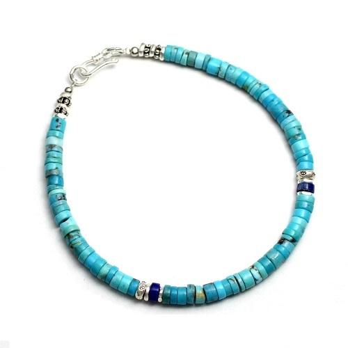 ターコイズ ラピスラズリ ブレスレット カレンシルバー メンズ レディース シルバー お守り