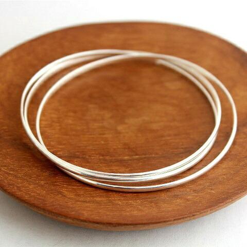 カレンシルバー ３連 バングル シルバー レディース ブレスレット アクセサリー