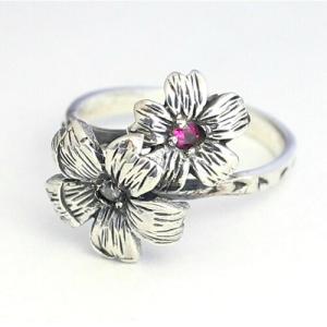 orientalvibrations オリエンタルバイブレーション 桜 サクラ さくら 花 フラワー リング 指輪 シルバーリング