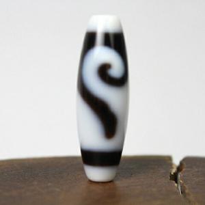 天珠 金銭鈎天珠 如意鈎天珠 金銭釣天珠 38×12mm 金運 運気上昇