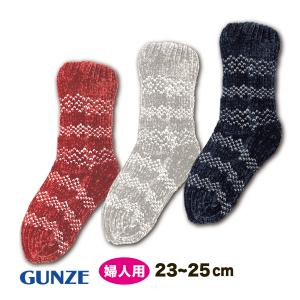 グンゼ ウチコレ 裏ボアルームソックス 送料無料 モール糸 婦人用 軽量 暖かい 防寒 リモート おうち時間 GUNZE UCHICOLLE メール便｜carol-netstore