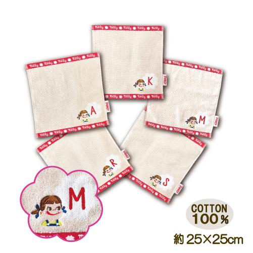 ペコ ハンドタオル タオルハンカチ イニシャルタオル A K M R S ペコ＆ポコ 25×25cm...