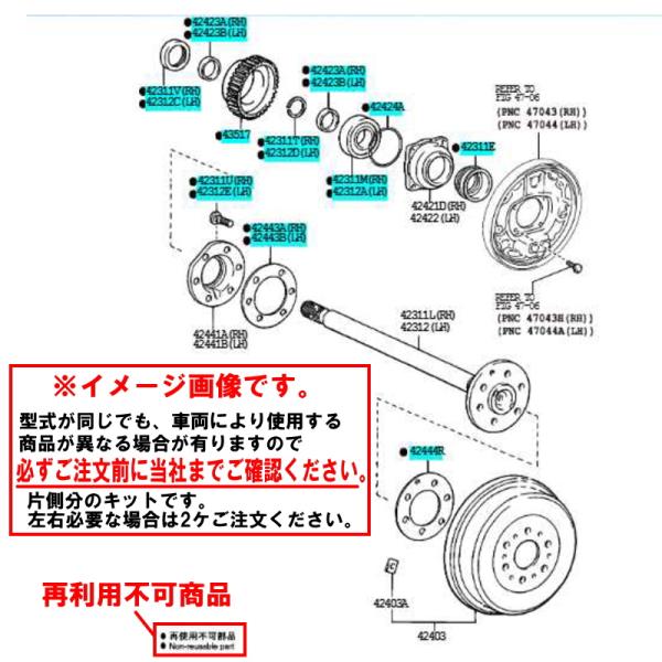 トヨタ純正 ハブベアリング リア ハイエース GDH201 TRH200 9036340071 x1...