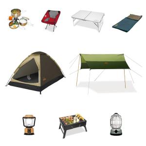 初めてのソロキャンプ道具一式 9点セット テント テーブル チェア クッカー 寝袋 キャンプ用品 B｜carparts-choice