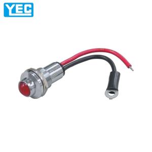 YEC 山口電機工業 LED 丸型レンズ パイロットランプ コード付 DC12V~24V 赤 LED02R11｜carpartstsc