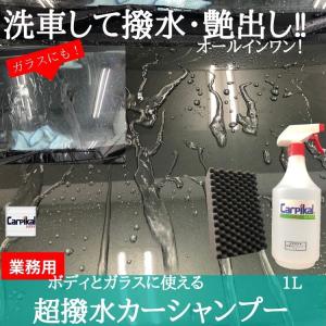 【白・シルバー・淡色車専用】カーピカル 業務用 超撥水 カーシャンプー 1L [マイクロ洗車スポンジ付]