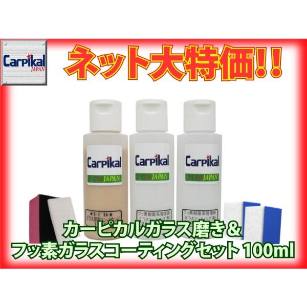 業務用 カーピカル ガラス磨き＆フッ素ガラスコーティング剤 セット 100ml