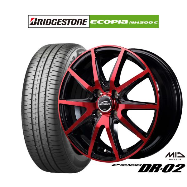 サマータイヤ ホイール4本セット MID シュナイダー DR-02 ブリヂストン ECOPIA NH...