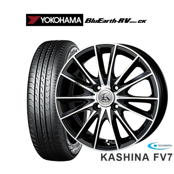 サマータイヤ ホイール4本セット テクノピア カシーナ FV-7 ヨコハマ BluEarth ブルー...