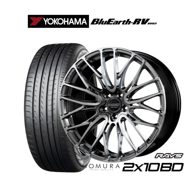 サマータイヤ ホイール4本セット レイズ HOMURA ホムラ 2×10 BD ヨコハマ BluEa...