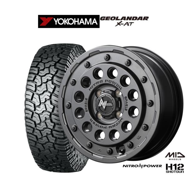 サマータイヤ ホイール4本セット MID ナイトロパワー H12 ショットガン ヨコハマ GEOLA...